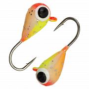 Капля с ушком d 4,0 мм, вес 1,04 окраска малек, желтая-оранжевая с блесками /10 шт/